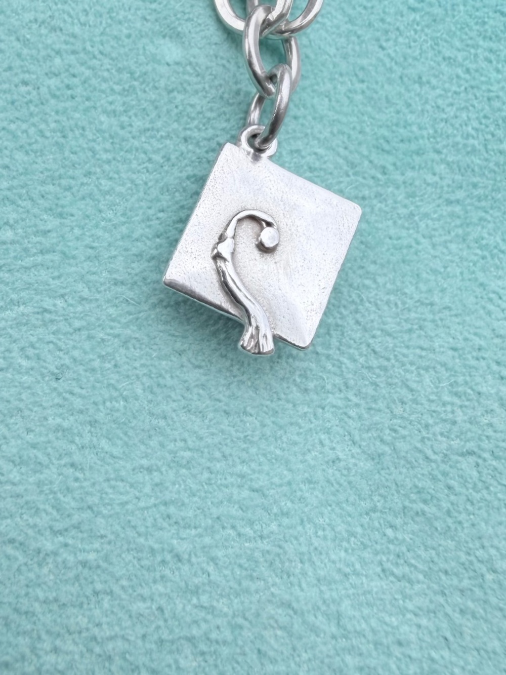 RETIRED James Avery Graduation Cap Charm Pendant Silver